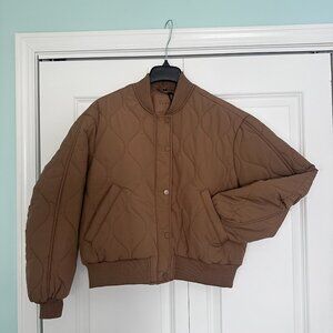NWT - BlankNYC - Quilted Nylon Puffer - Light Brown - Small